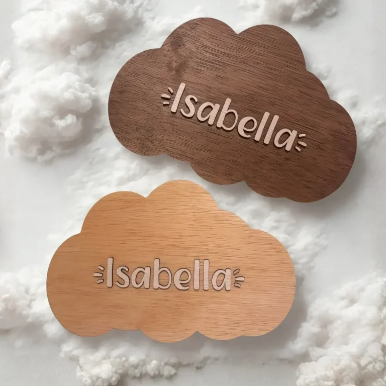 Naambord wolk in 2 verschillende kleuren